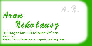 aron nikolausz business card